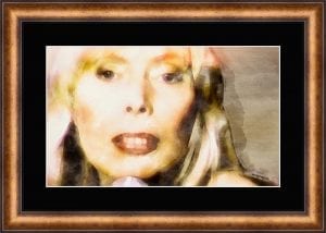 Portrait Of Joni 1 Gold Brown Scoop Frame Black Matt