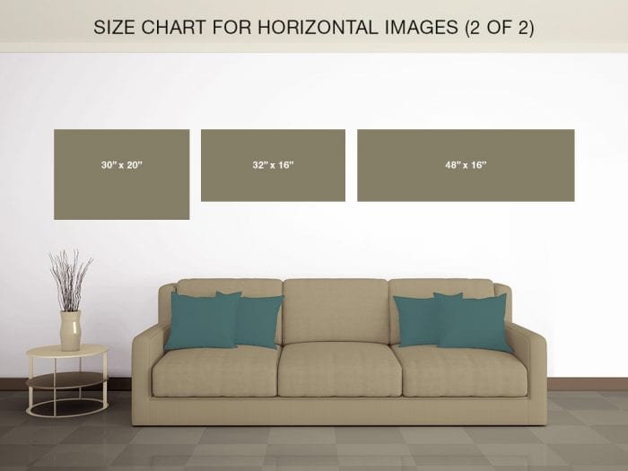 Size Chart For Horizontal Images (2 of 2)