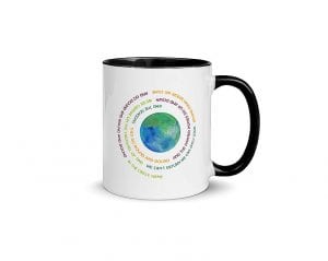 The Circle Game (11 oz. Coffee Mug with Black Rim, Inside, and Handle)