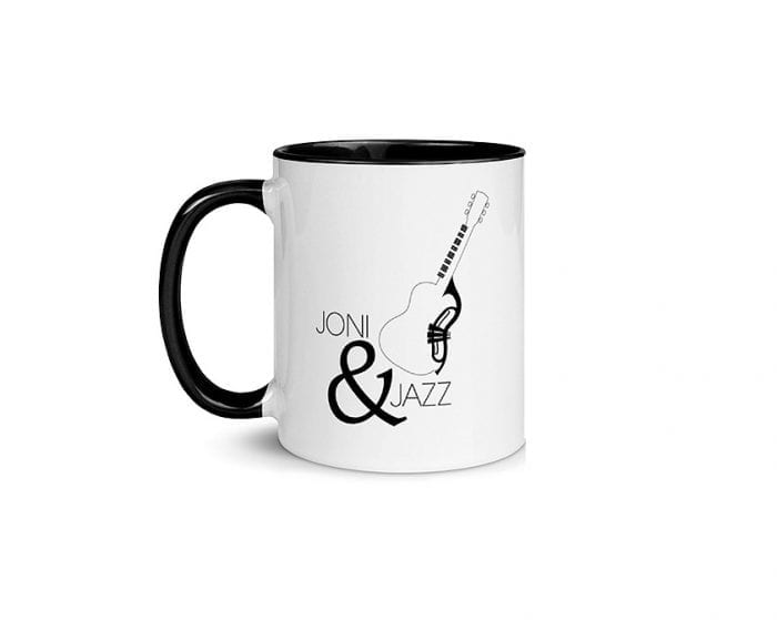 Joni & Jazz - Version 1 (11 oz. Coffee Mug with Black Rim, Inside, and Handle)