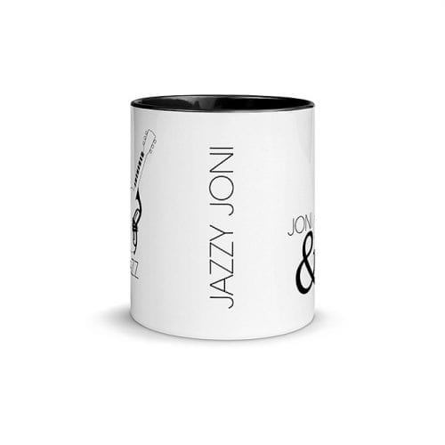 Joni & Jazz - Version 1 (11 oz. Coffee Mug with Black Rim, Inside, and Handle)