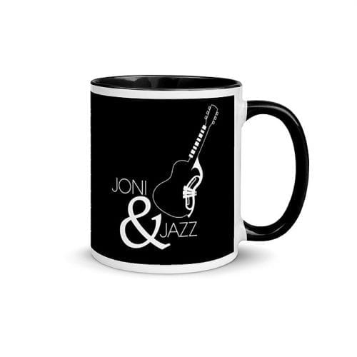 Joni & Jazz - Version 3 (11 oz. Coffee Mug with Black Rim, Inside, and Handle)