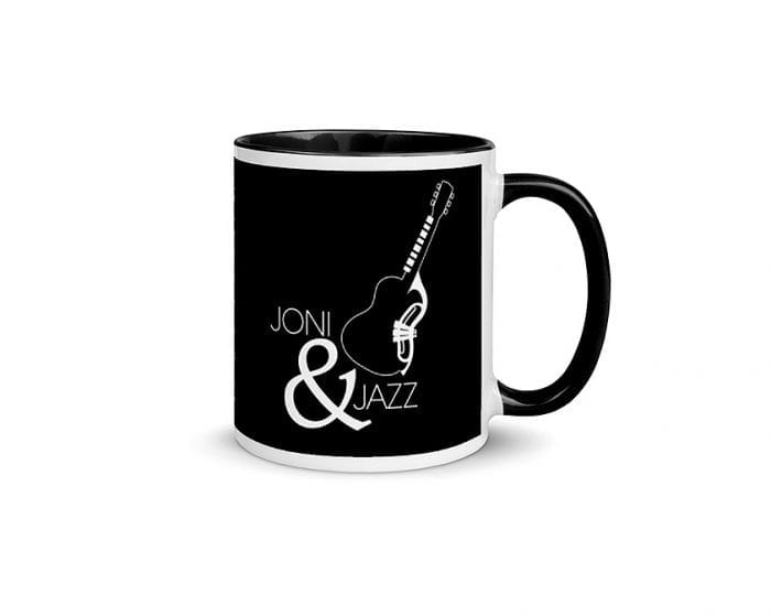 Joni & Jazz - Version 3 (11 oz. Coffee Mug with Black Rim, Inside, and Handle)