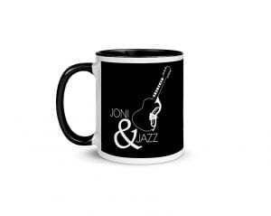 Joni & Jazz - Version 3 (11 oz. Coffee Mug with Black Rim, Inside, and Handle)