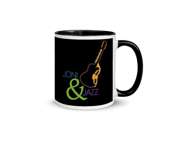 Joni & Jazz - Version 4 (11 oz. Coffee Mug with Black Rim, Inside, and Handle)