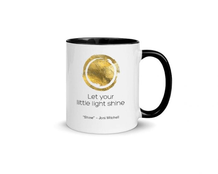 Shine - Version 1 (11 oz. Coffee Mug with Black Rim, Inside, and Handle)