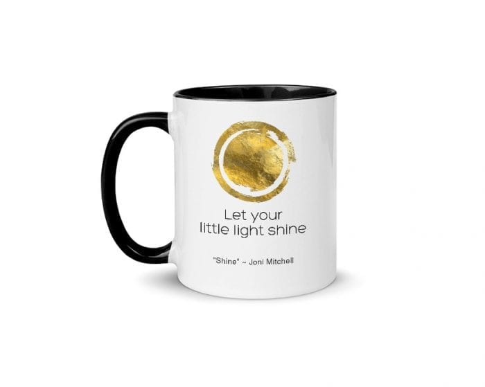 Shine - Version 1 (11 oz. Coffee Mug with Black Rim, Inside, and Handle)