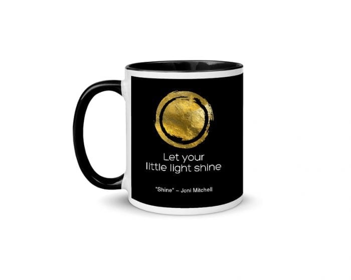 Shine - Version 2 (11 oz. Coffee Mug with Black Rim, Inside, and Handle)