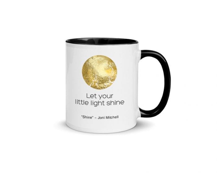 Shine - Version 3 (11 oz. Coffee Mug with Black Rim, Inside, and Handle)