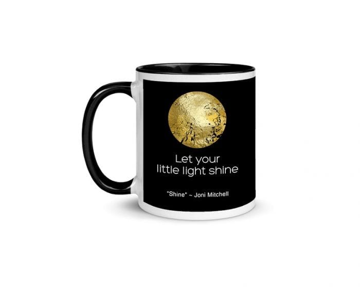 Shine - Version 4 (11 oz. Coffee Mug with Black Rim, Inside, and Handle)