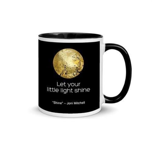 Shine - Version 4 (11 oz. Coffee Mug with Black Rim, Inside, and Handle)