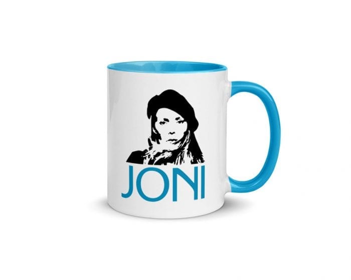 Joni - Version 2 (11 oz. Coffee Mug with Blue Rim, Inside, and Handle)