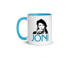 Joni - Version 2 (11 oz. Coffee Mug with Blue Rim, Inside, and Handle)
