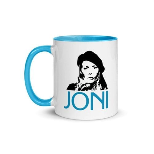 Joni - Version 2 (11 oz. Coffee Mug with Blue Rim, Inside, and Handle)