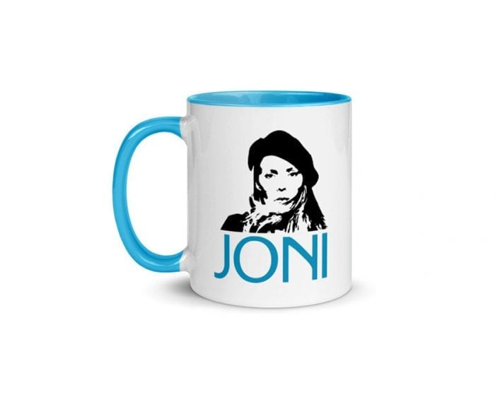 Joni - Version 2 (11 oz. Coffee Mug with Blue Rim, Inside, and Handle)