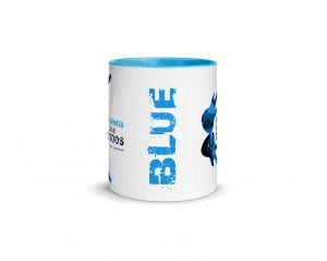 Blue (11 oz. Coffee Mug with Blue Rim, Inside, and Handle)