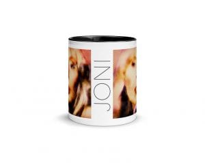 Joni - Version 1 (11 oz. Coffee Mug with Black Rim, Inside, and Handle)