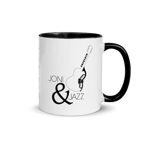 Joni & Jazz - Version 1 (11 oz. Coffee Mug with Black Rim, Inside, and Handle)