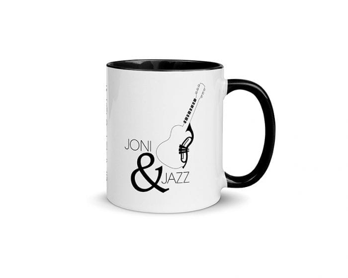 Joni & Jazz - Version 1 (11 oz. Coffee Mug with Black Rim, Inside, and Handle)